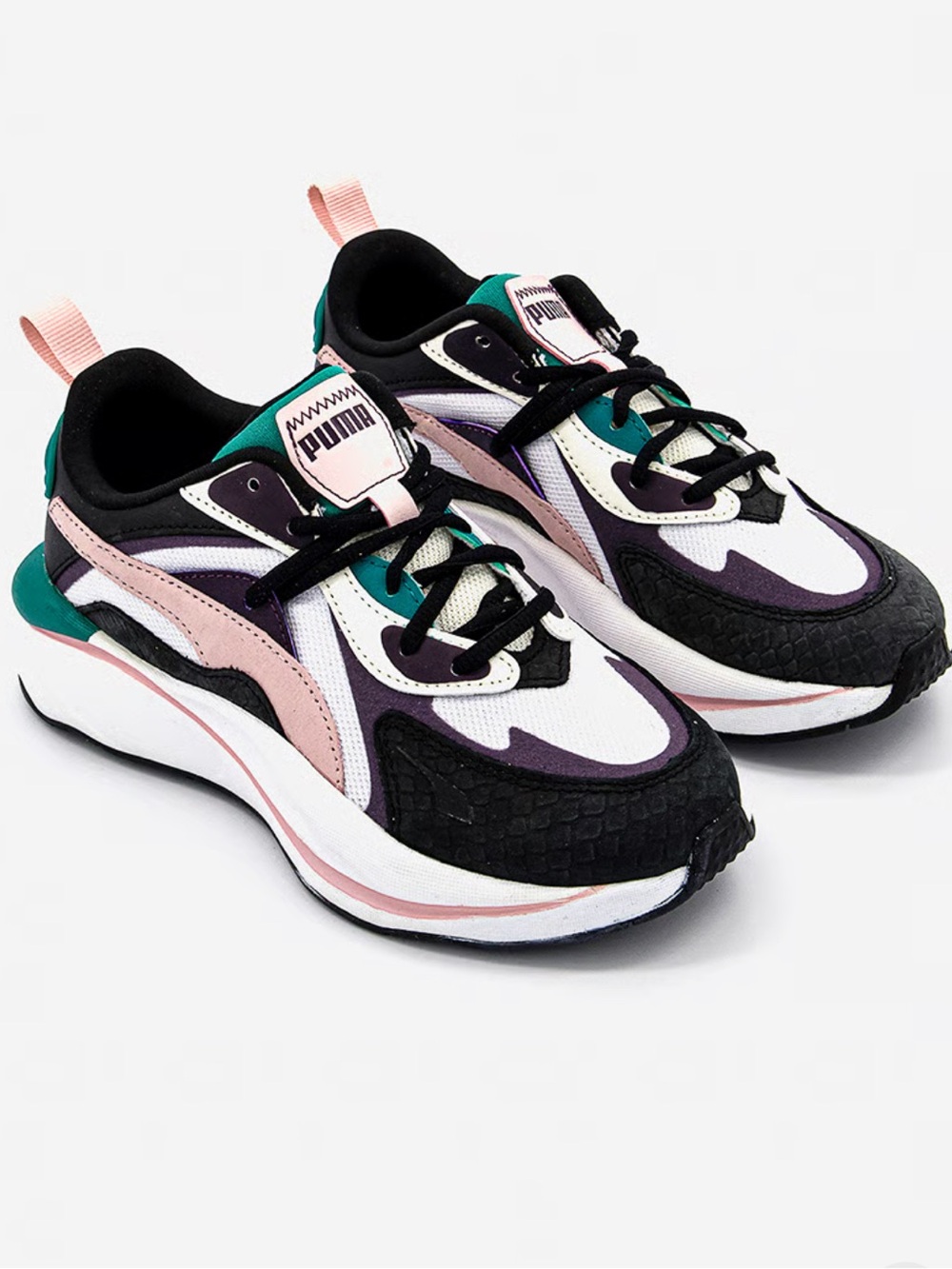 NEW Puma Multi-Color Lace-Up Sneakers — Pink, Black & Teal